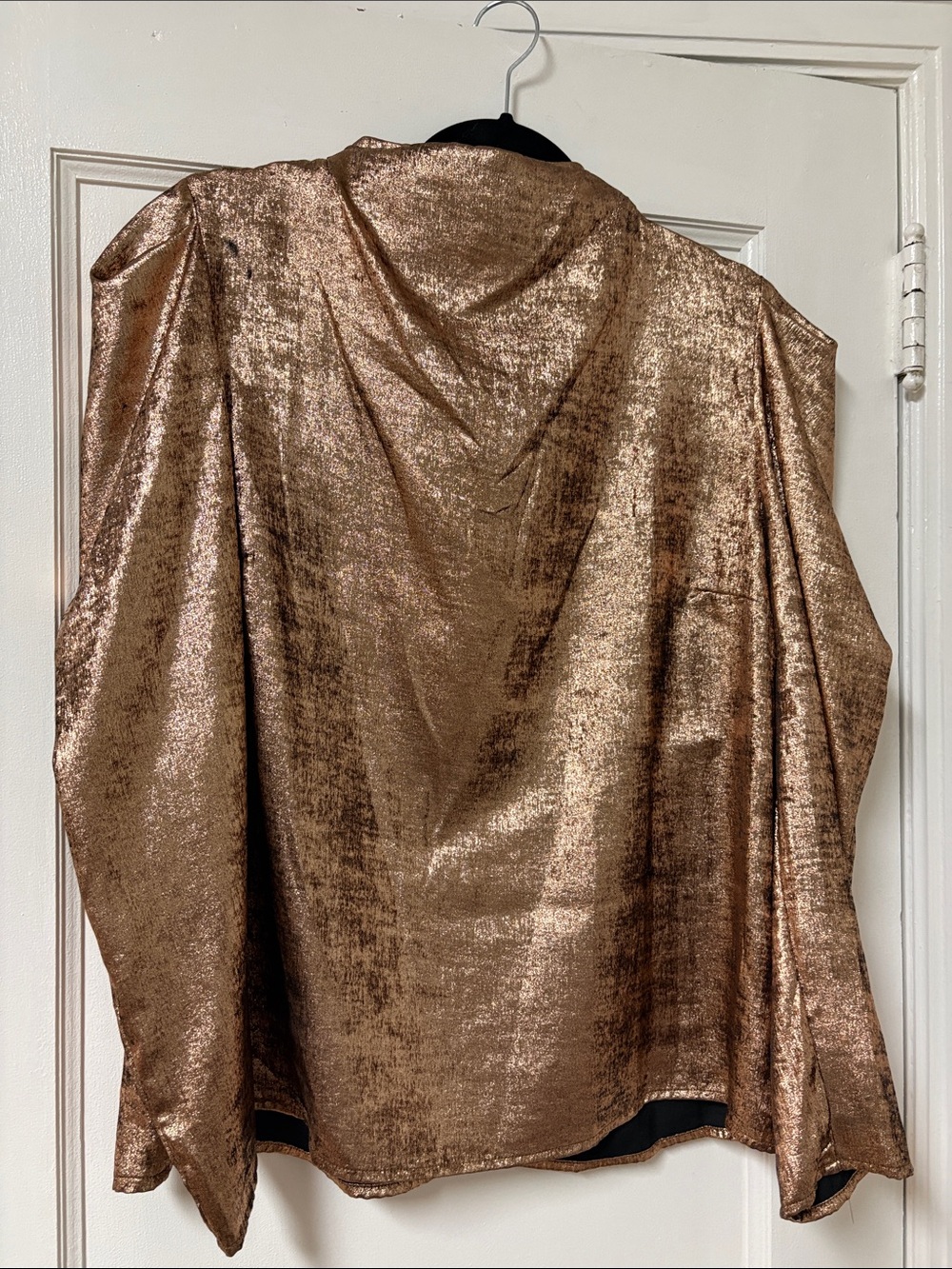 Metallic Bronze Women's Blouse - Shiny Evening Top